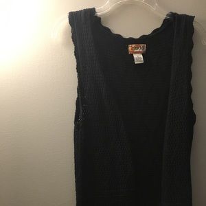 Black knit boho vest